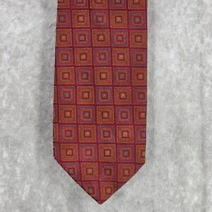 Robert Talbott Red Geometric Hand‎ Sewn Silk Men's Neck Tie NWOT